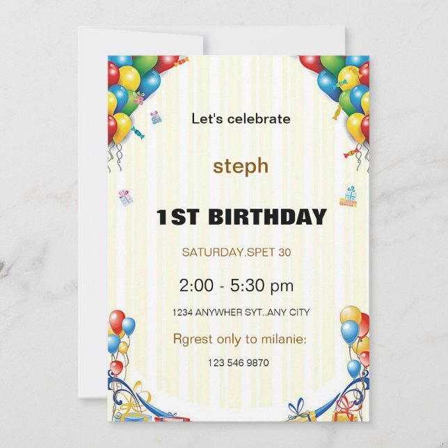 personalized sesame street birthday invite (Front)