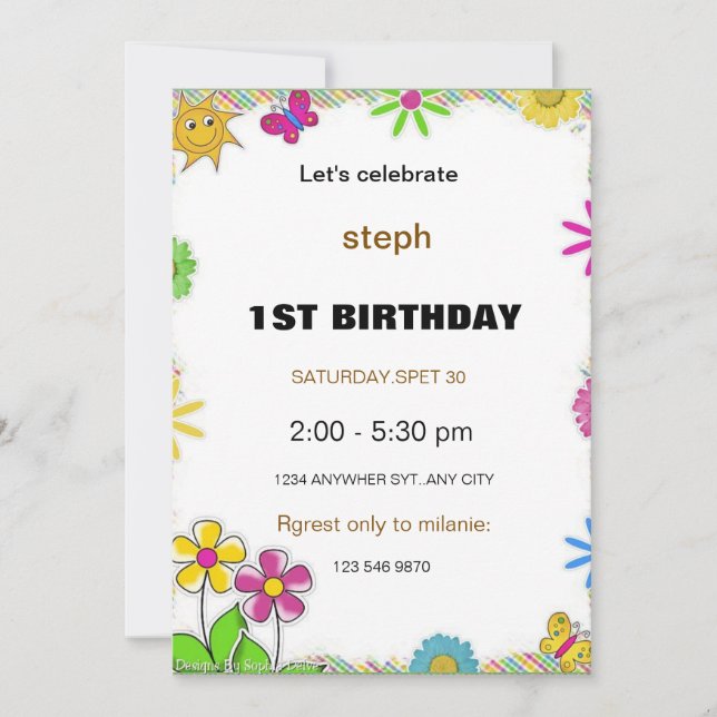 personalized sesame street birthday invite (Front)