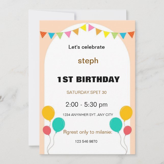 personalized sesame street birthday invite (Front)