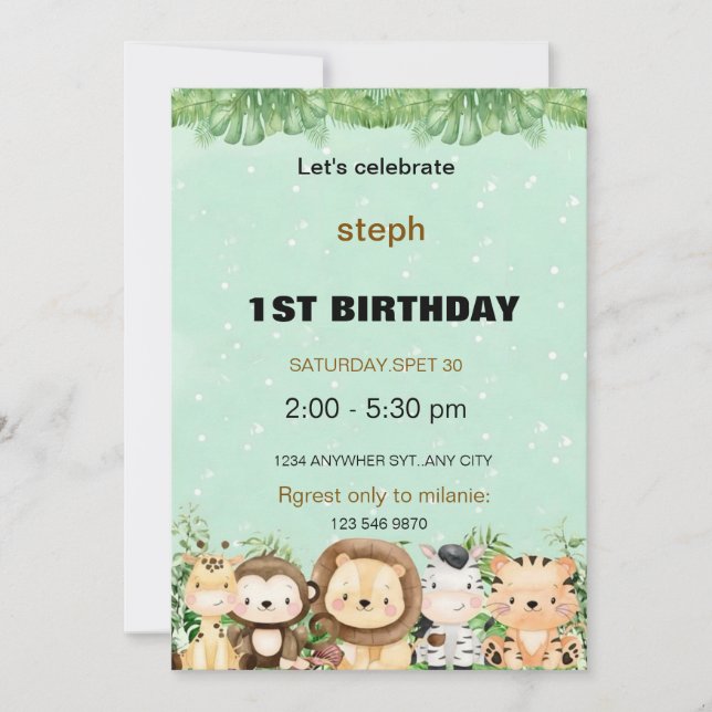 personalized sesame street birthday invite (Front)