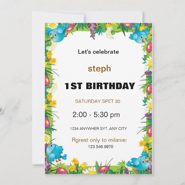 personalized sesame street birthday invite (Front)