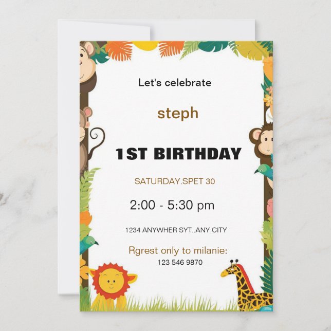 personalized sesame street birthday invite (Front)