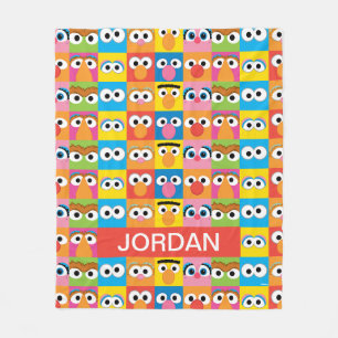 Personalized Sesame Street Character Eyes Pattern Fleece Blanket