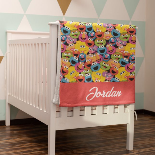 Personalized Sesame Street Character Faces Pattern Fleece Blanket (Creator Uploaded)