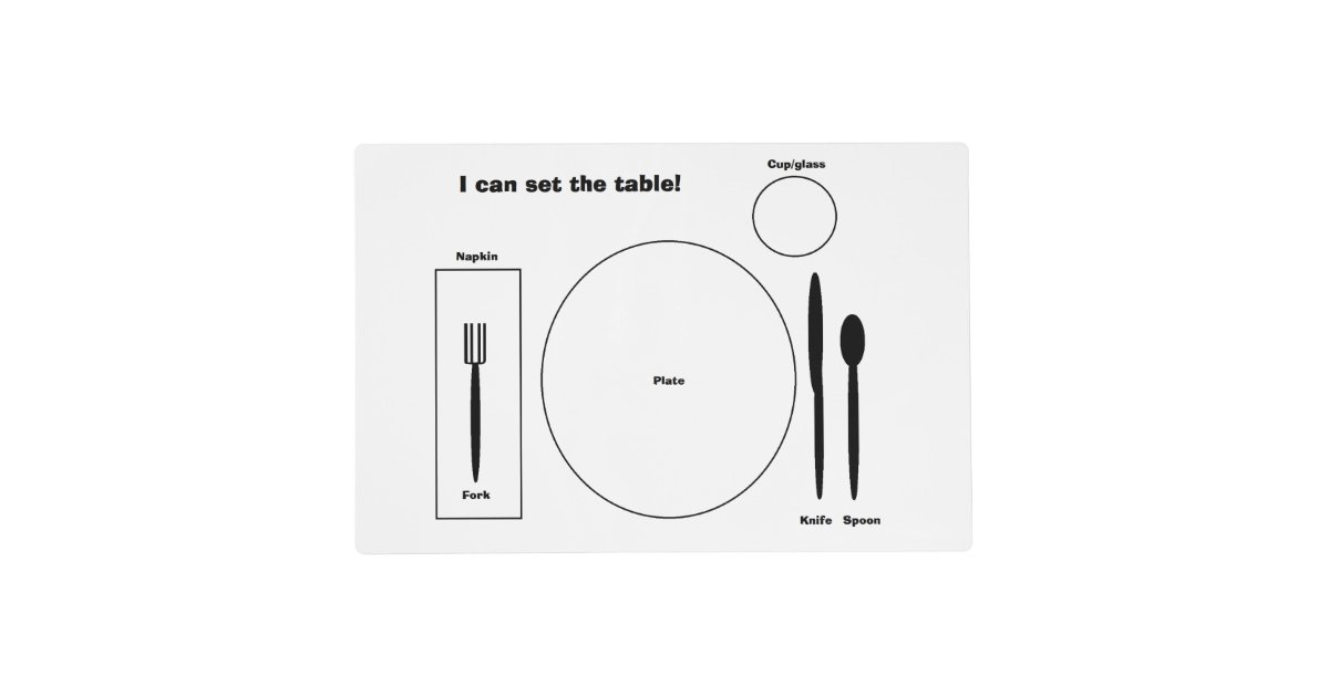 Personalized "Set the Table" Placemat Zazzle
