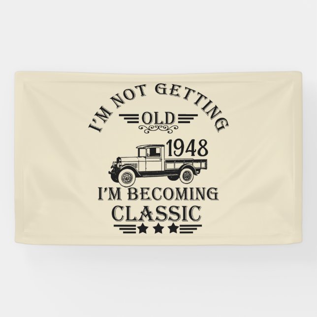 Personalized seventy five vintage 75th birthday banner (Horizontal)