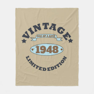 Personalized seventy five vintage 75th birthday fleece blanket
