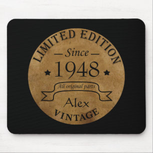 Personalized seventy five vintage 75th birthday mouse pad