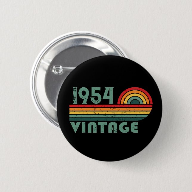 Personalized seventy vintage 70th birthday button (Front & Back)