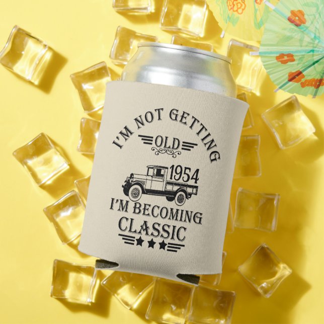 Personalized seventy vintage 70th birthday  can cooler (In Situ Summer)