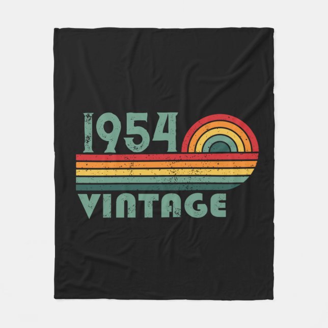 Personalized seventy vintage 70th birthday fleece blanket (Front)