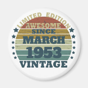 Personalized seventy vintage 70th birthday  magnet