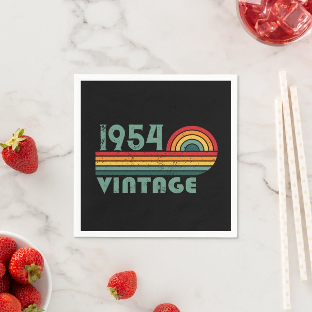 Personalized seventy vintage 70th birthday napkins (Insitu)