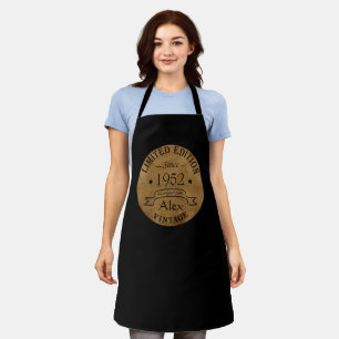 Personalized seventy vintage 70th birthday party apron