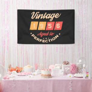 Personalized seventy vintage 70th birthday party banner