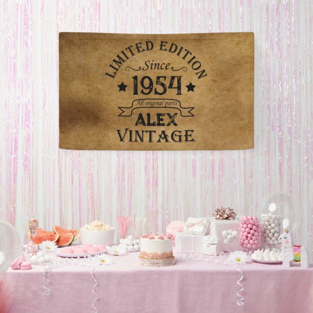 Personalized seventy vintage 70th birthday party banner (Party)