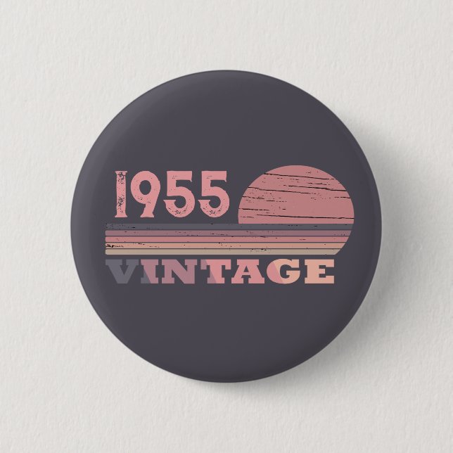 Personalized seventy vintage 70th birthday party button (Front)