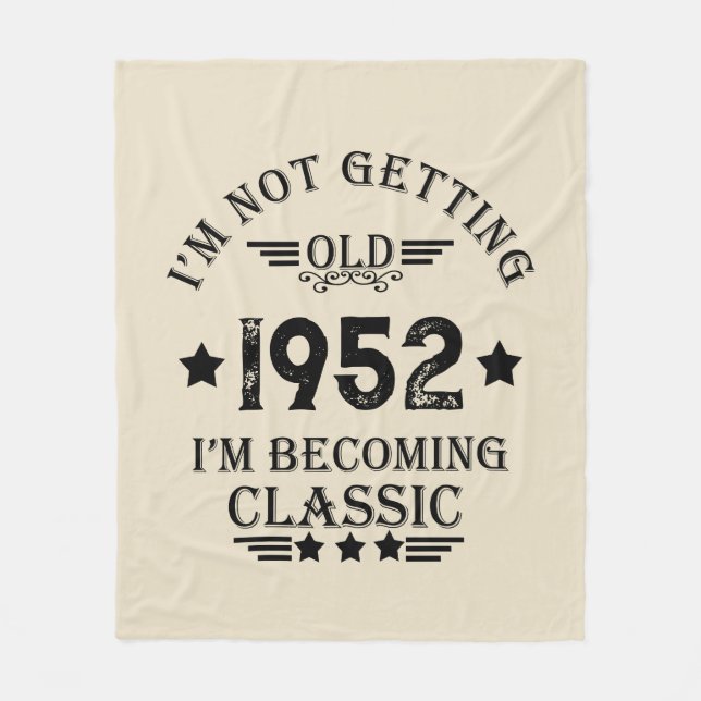 Personalized seventy vintage 70th birthday party fleece blanket (Front)