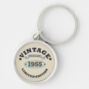 Personalized seventy vintage 70th birthday party keychain