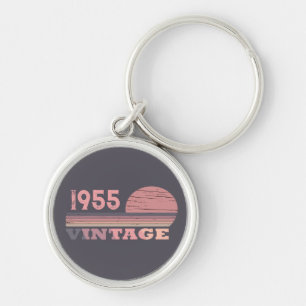 Personalized seventy vintage 70th birthday party keychain