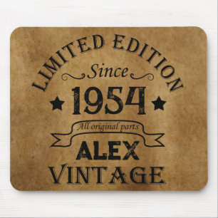 Personalized seventy vintage 70th birthday party mouse pad
