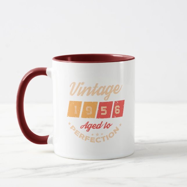 Personalized seventy vintage 70th birthday party mug (Left)