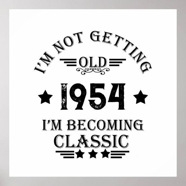 Personalized seventy vintage 70th birthday party poster (Front)