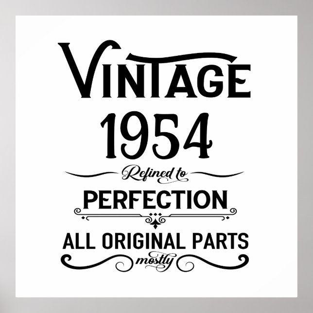 Personalized seventy vintage 70th birthday party poster (Front)