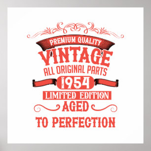Personalized seventy vintage 70th birthday party poster