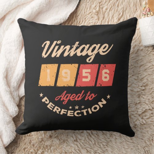 Personalized seventy vintage 70th birthday party throw pillow