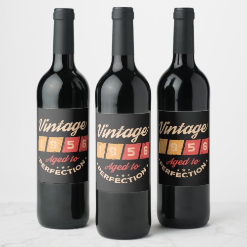 Personalized seventy vintage 70th birthday party wine label
