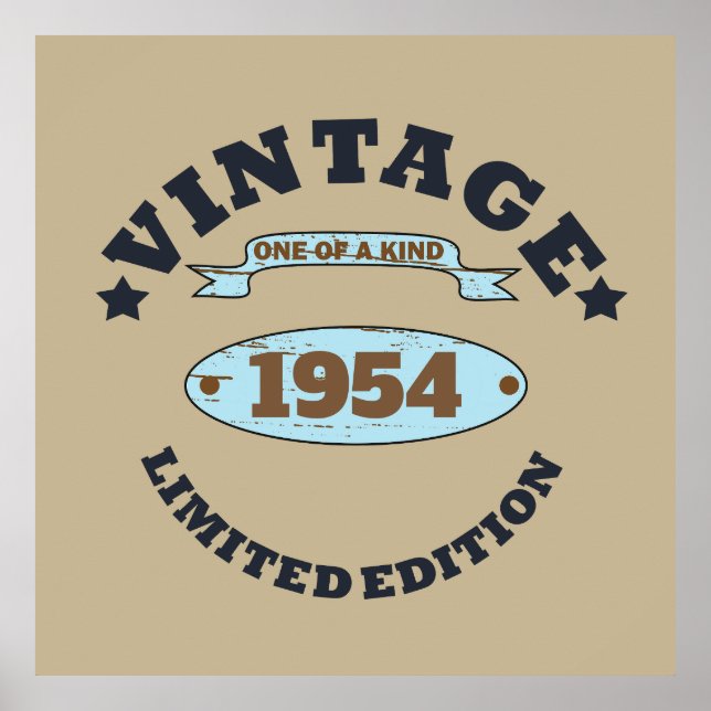 Personalized seventy vintage 70th birthday poster (Front)