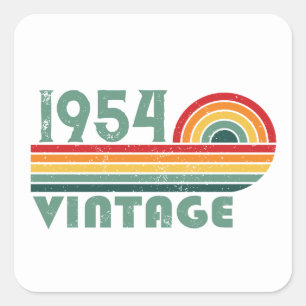 Personalized seventy vintage 70th birthday square sticker