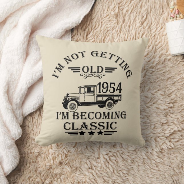 Personalized seventy vintage 70th birthday  throw pillow (Blanket)
