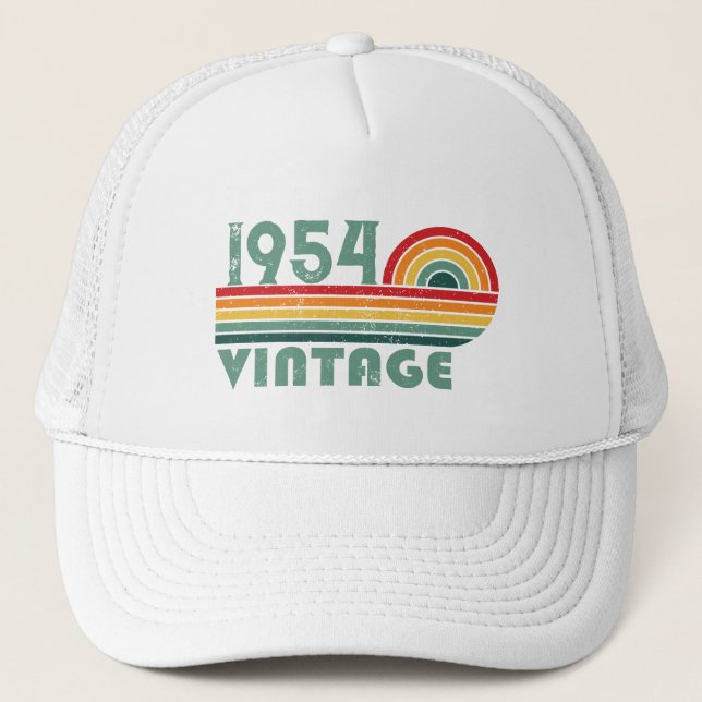 Personalized seventy vintage 70th birthday trucker hat (Front)