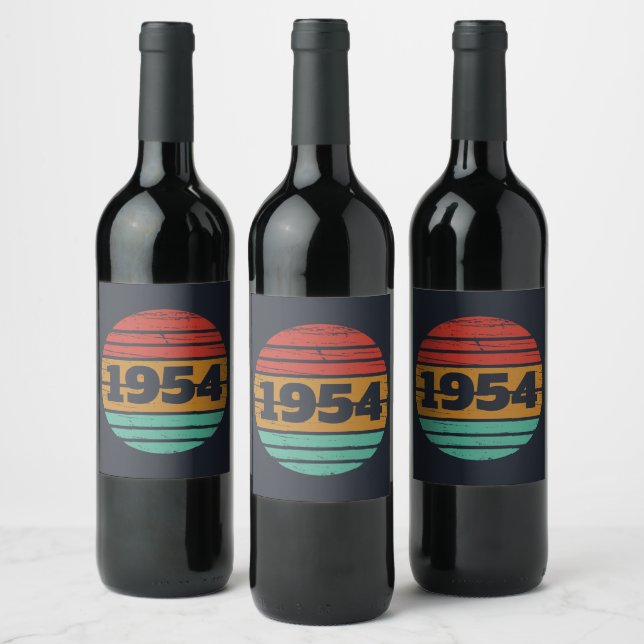 Personalized seventy vintage 70th birthday  wine label (Bottles)