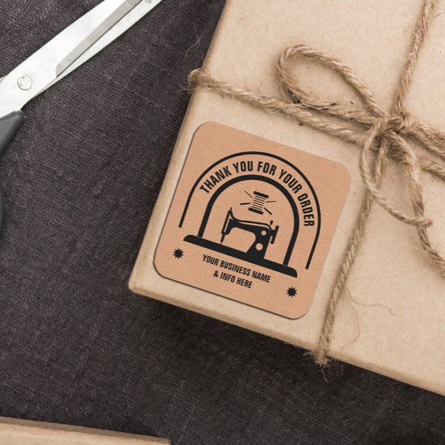 Personalized SEWING Craft Paper Square Sticker (#zazzlemade #craftpaper #sewingsticker #tailorsticker )