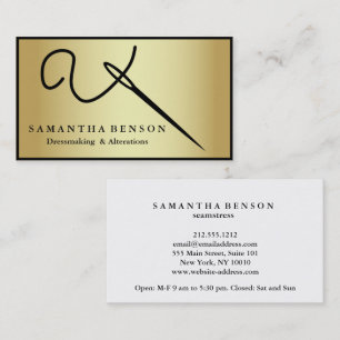 Personalized Sewing Needle Thread Seamstress Business Card