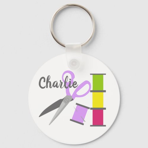 Personalized Sewing Notions Keychain