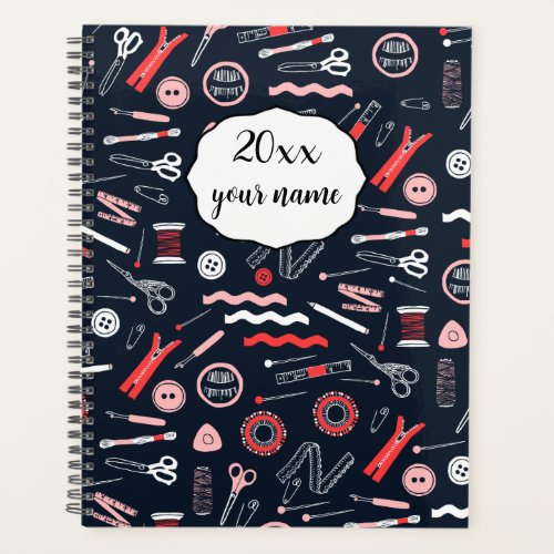 Personalized Sewing Theme Planner Notebook