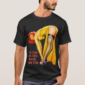 Personalized Sexy Red Hear Pinup T-shirt by RetroAndVintage at Zazzle