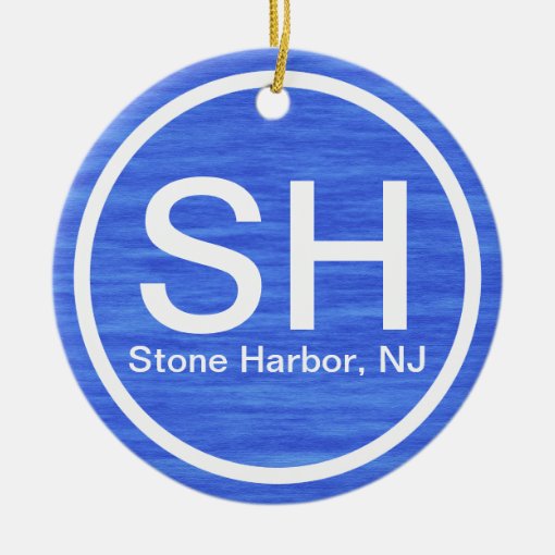 Personalized SH NJ Stone Harbor New Jersey Beach Ceramic Ornament Zazzle