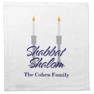 Personalized Shabbat Shalom challah cover Cloth Napkin