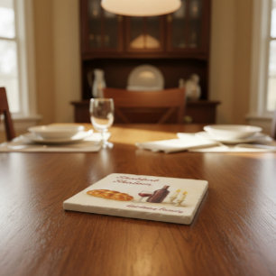 Personalized Shabbat Shalom Watercolor Judaica  Trivet