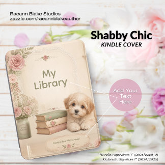 Personalized Shabby Chic Book Lovers Kindle Cover