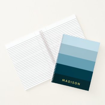 Personalized Shades Of Blue Chic Notebook by kersteegirl at Zazzle