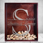 Personalized Shadow Box & Monogram Engraving<br><div class="desc">Your personalized Shadow Box 19"x22"x2.75" (a.k.a. Drop Box) is handmade of pinewood and stained with either classic black or bombay mahogany. The shadow box can hold about 250 wine corks or a lot of beer caps and the glass front is exquisitely laser etched with any one of our stunning designs...</div>