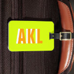 Personalized Shadow Monogram Bright Green Orange Luggage Tag<br><div class="desc">A modern stylish bright green and orange shadow monogram custom luggage tag. Easy to customize. Makes a great gift for friends,  family,  bridesmaids,  coworkers,  college students,  travelers,  and more.</div>