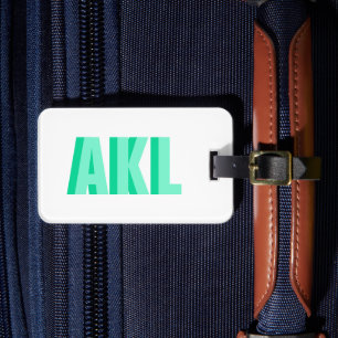 Personalized Shadow Monogram Pastel Green Custom Luggage Tag