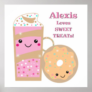 Personalized Shake And Donut Sweet Treats Poster